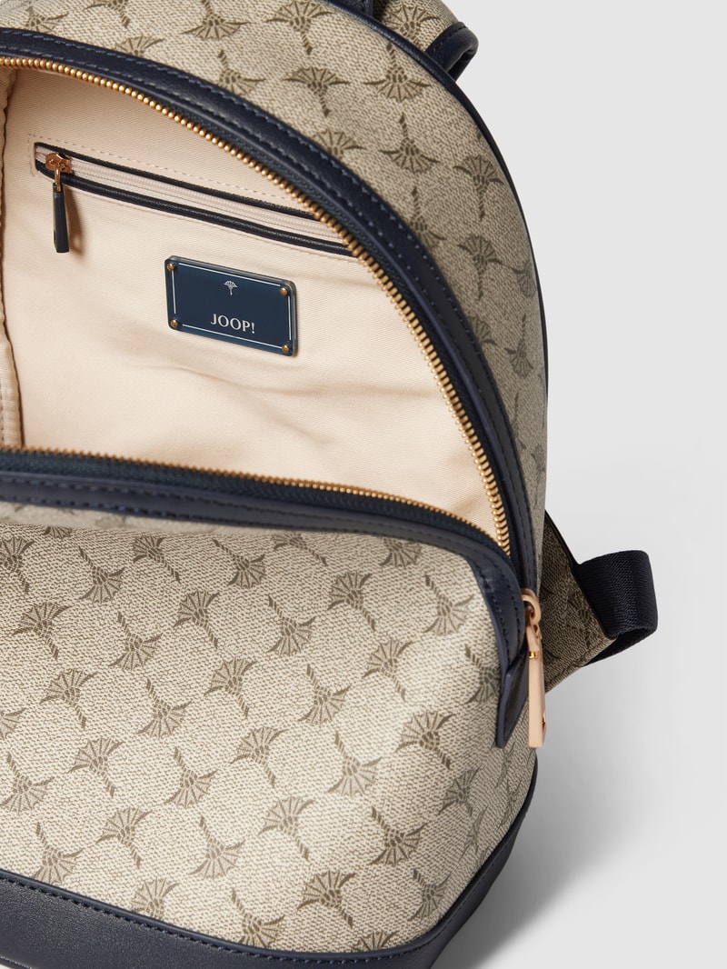 Rucksack mit Logo-Muster Modell 'ENRICA' in dunkelblau