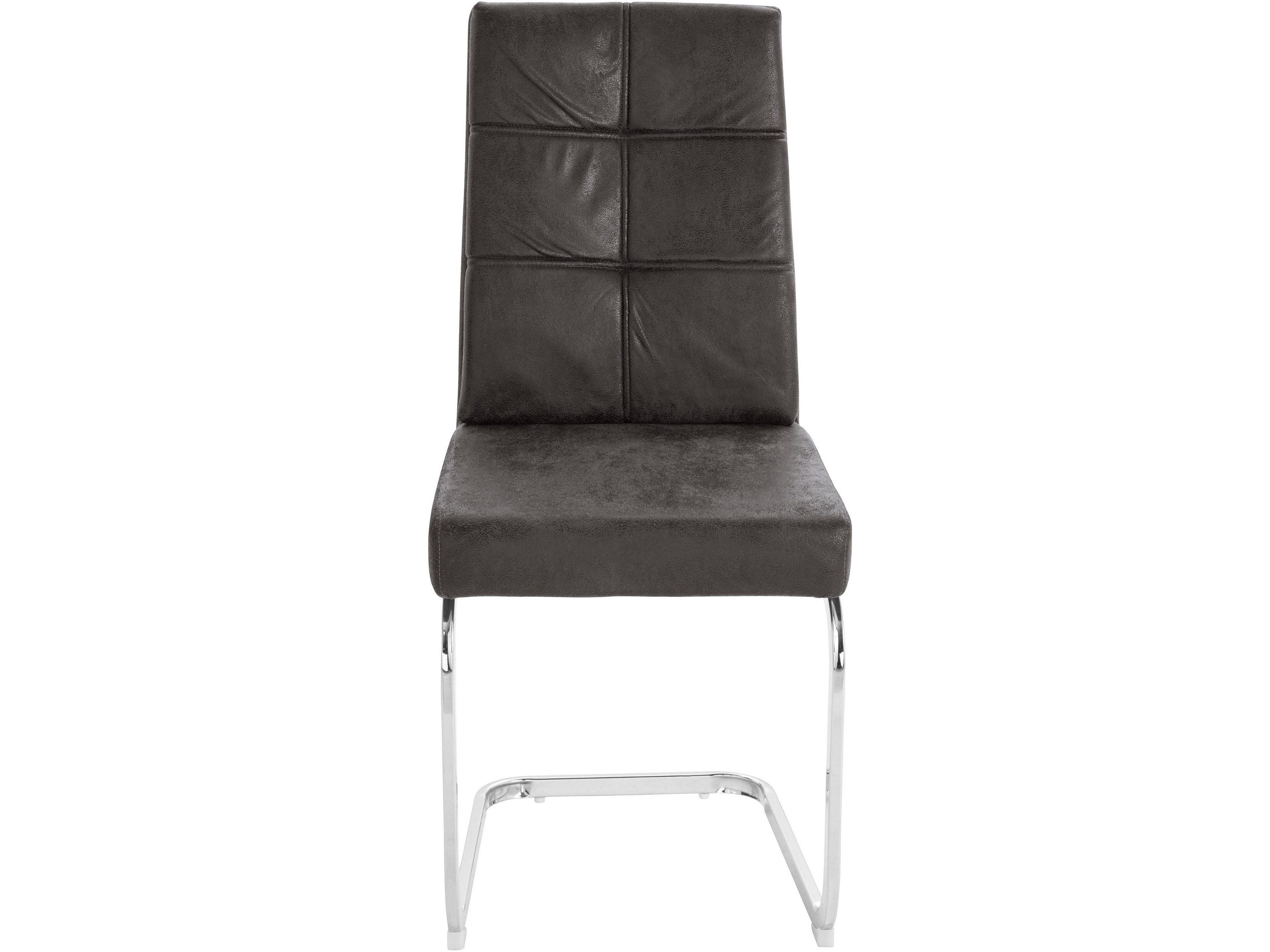 loft24 Freischwinger Lagona (2er-Set), Chromgestell aus Metall, Esszimmerstuhl Polsterstuhl