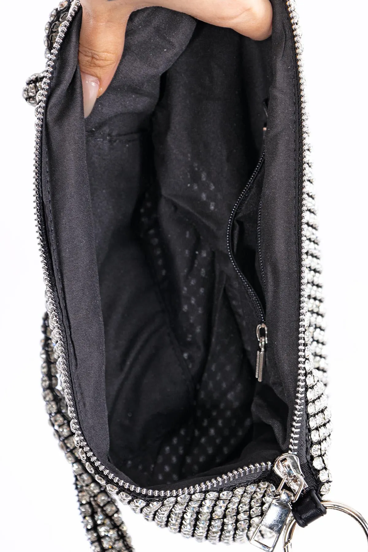Getcho  Yanko Damen Abendtasche mit besticktem Griff aus Stein
