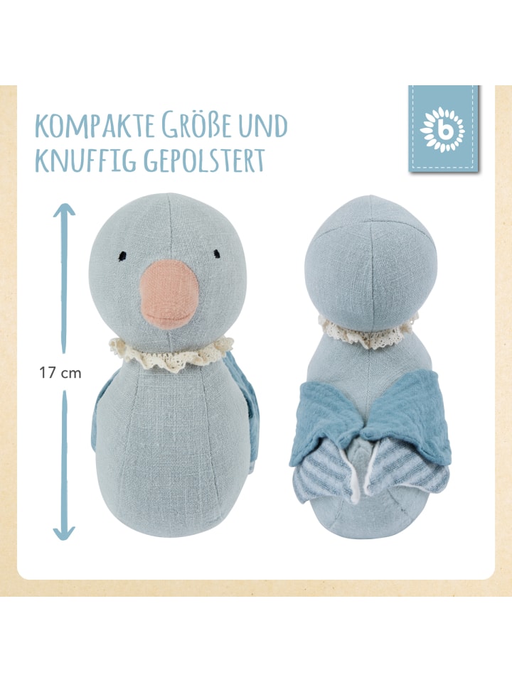 Bieco Spielwaren Kuscheltier aus Leinen & Musselin Ente - ab Geburt in Blau günstig kaufen onesize
