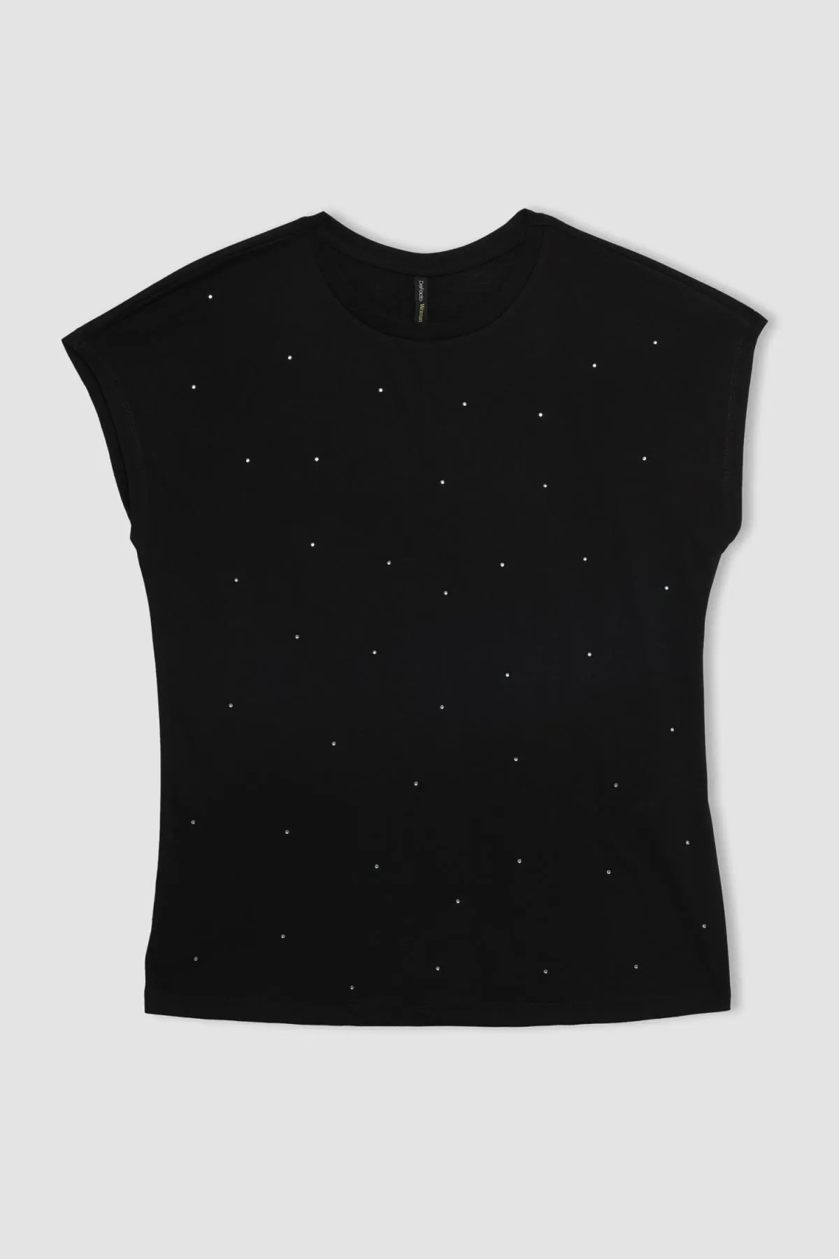 DeFacto  Kurzarm-T-Shirt mit Rundhalsausschnitt und Stickerei C1877AX24SP