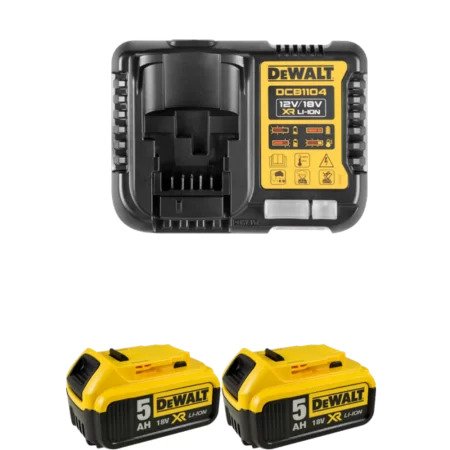DeWalt Tillbehör DCB1104P2-QW 18V + XR multiladdare + 2 x batteri 18V 5.0Ah Li-Ion