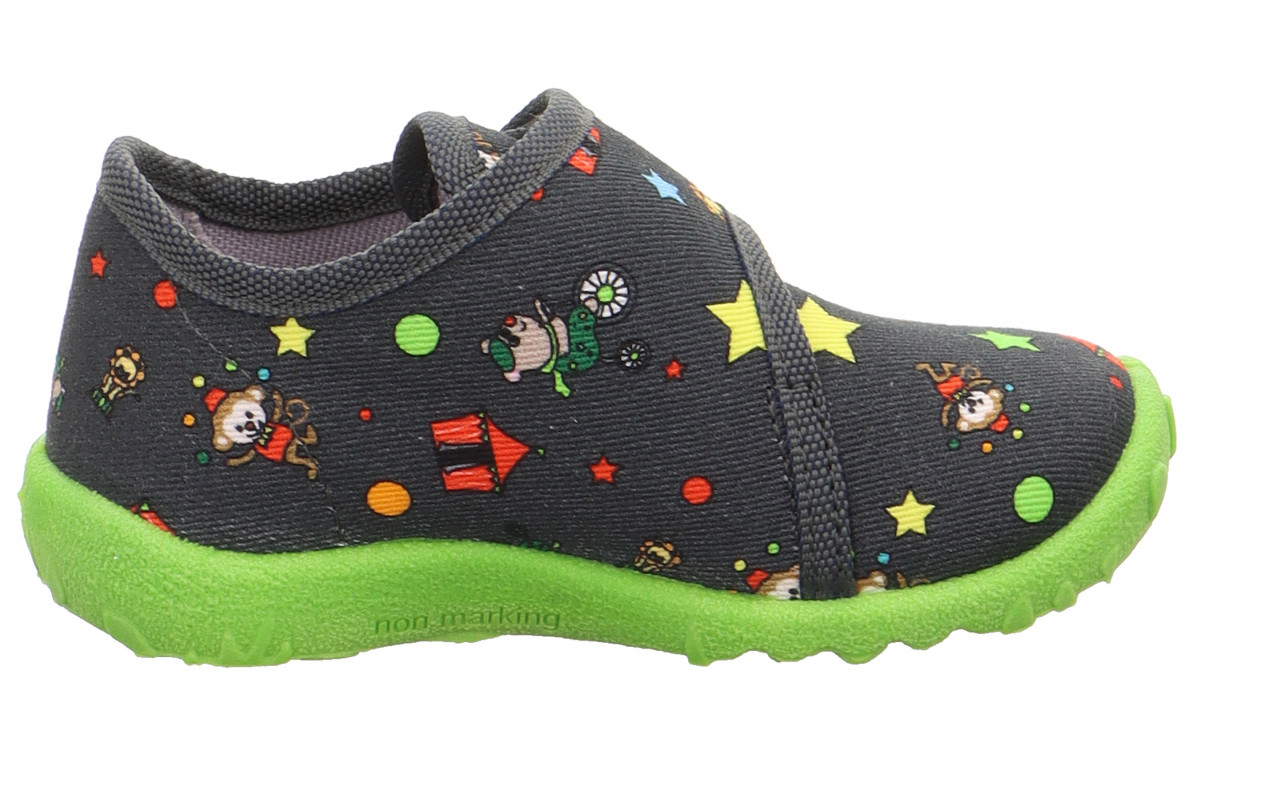SPOTTY - Grau/MehrfarbigHausschuh mit Klettverschluss