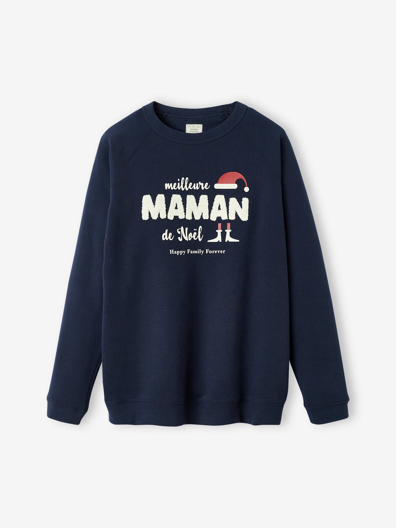 Vertbaudet Damen Weihnachts-Sweatshirt Capsule Collection HAPPY FAMILY FOREVER - marine