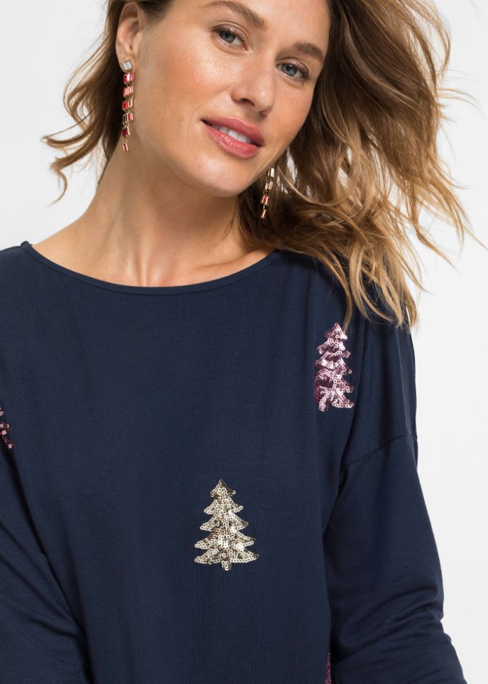 Oversize-Shirt mit Weihnachtsmotiv