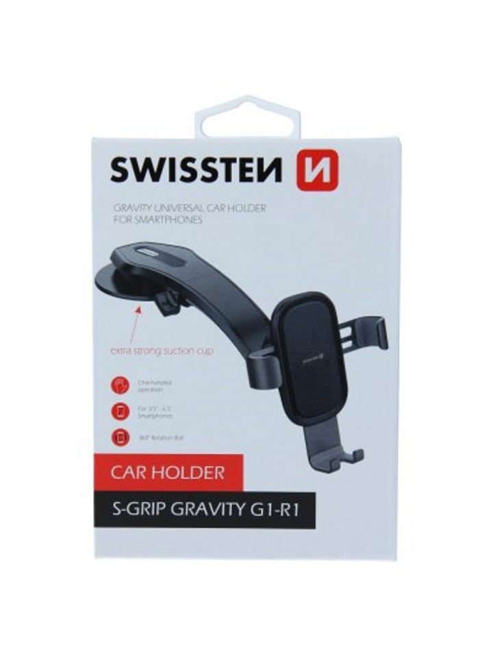 Swissten Metal Age Gravity 360 Auto Handyhalterung Universell für Smartphones in schwarz günstig kaufen 20 cm