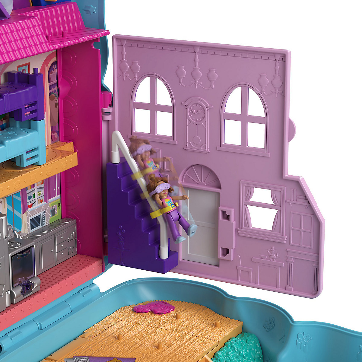 Polly Pocket Sleepover Teddybär-Tasche, inkl. 2 Figuren & Zubehör