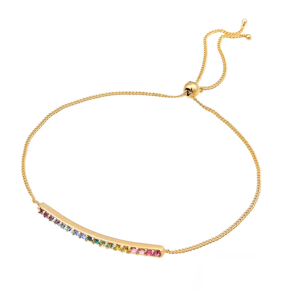 Elli Elli Bracelet Arc-en-Ciel Réglable Élégant Bracelet Femme - (925/1000) Argent Pla Bracelet