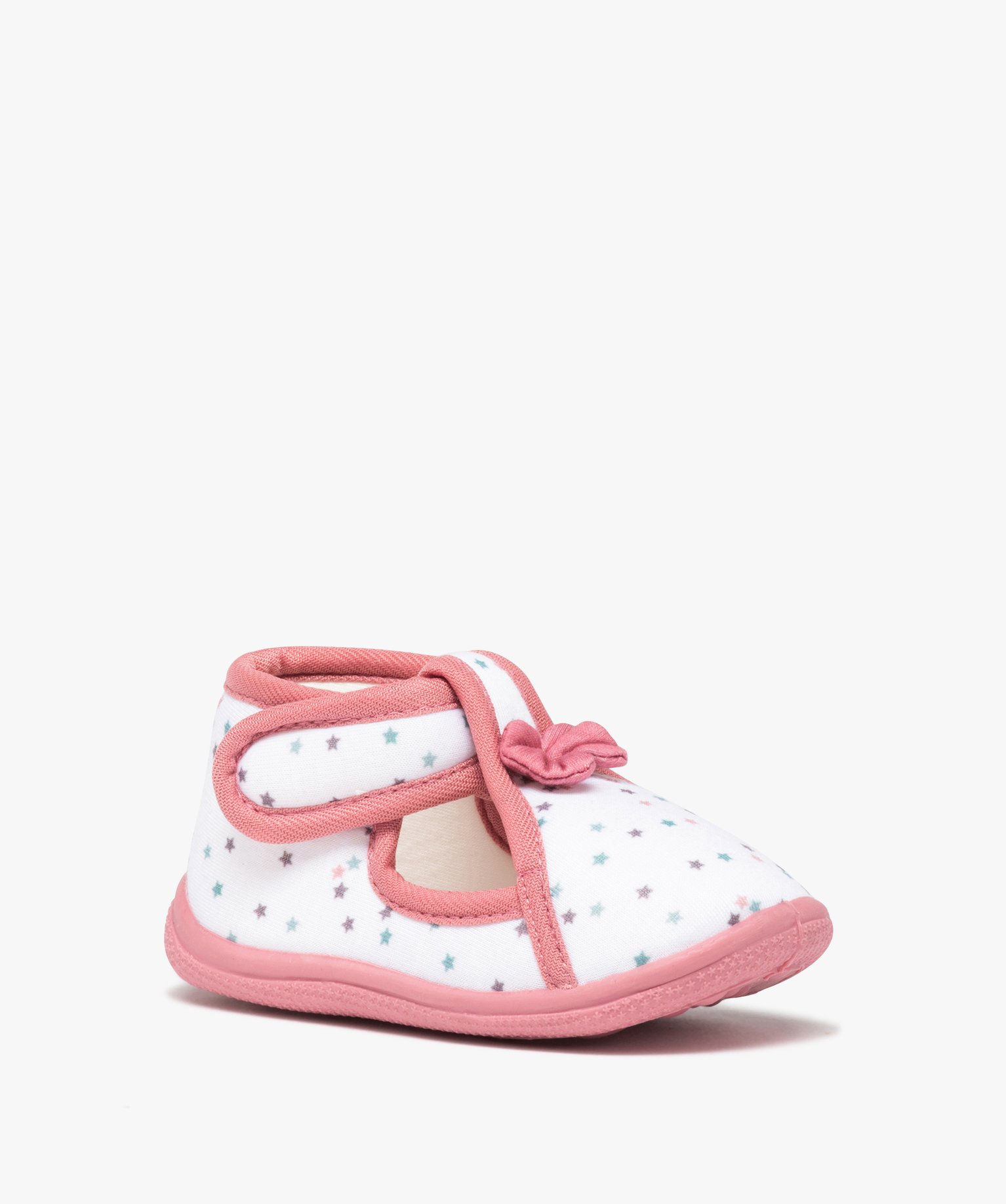 Chaussons bébé fille avec motifs étoiles et noeud sur le ... blanc | GEMO