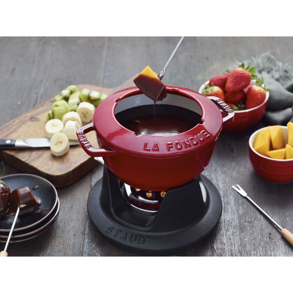 Fondue Set 16 cm, Kirsch-Rot