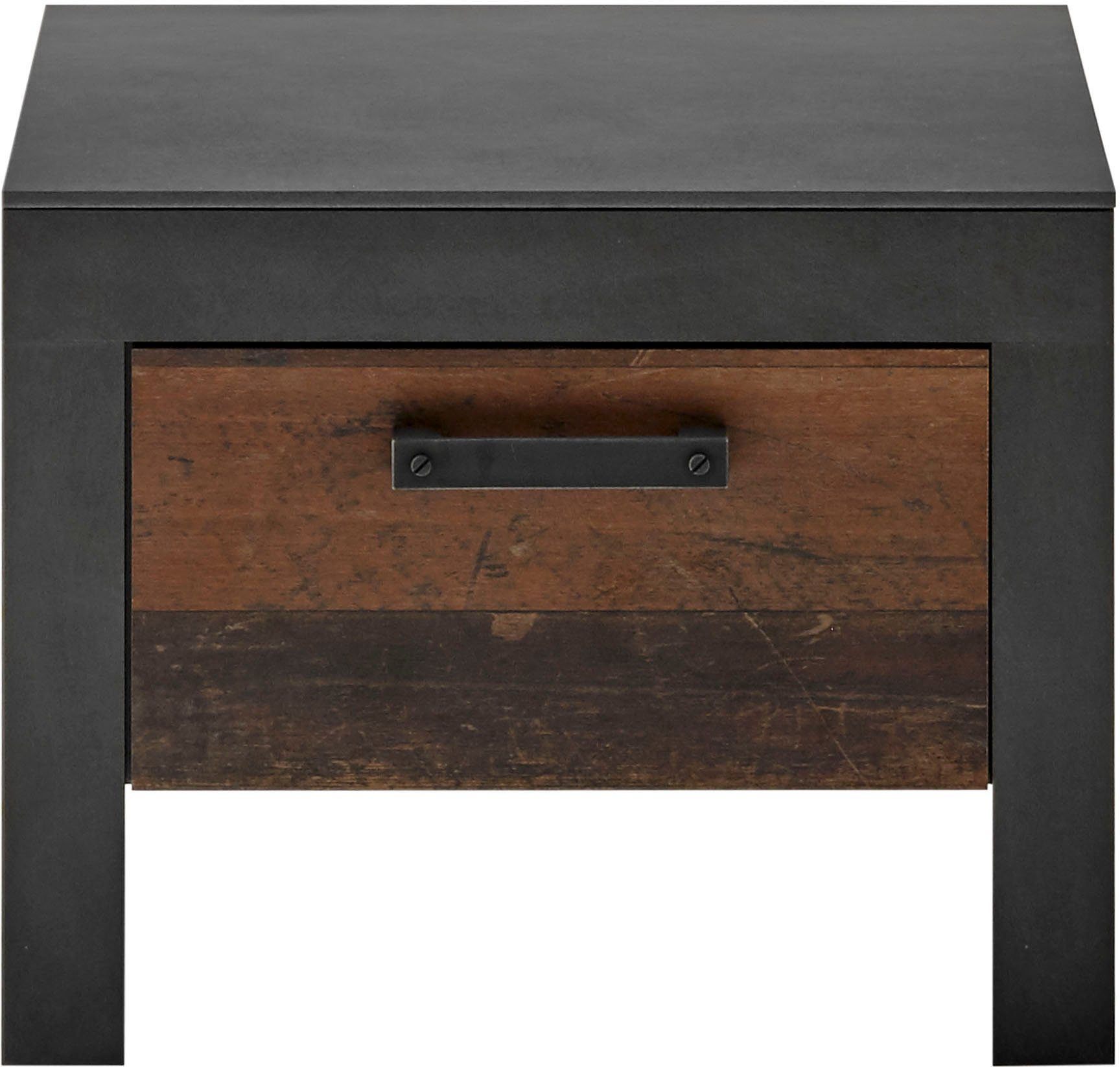 Home affaire Bettanlage BROOKLYN, (Set, 2-St., Einzelbett mit Polsterkopfteil, Nachtkommode)