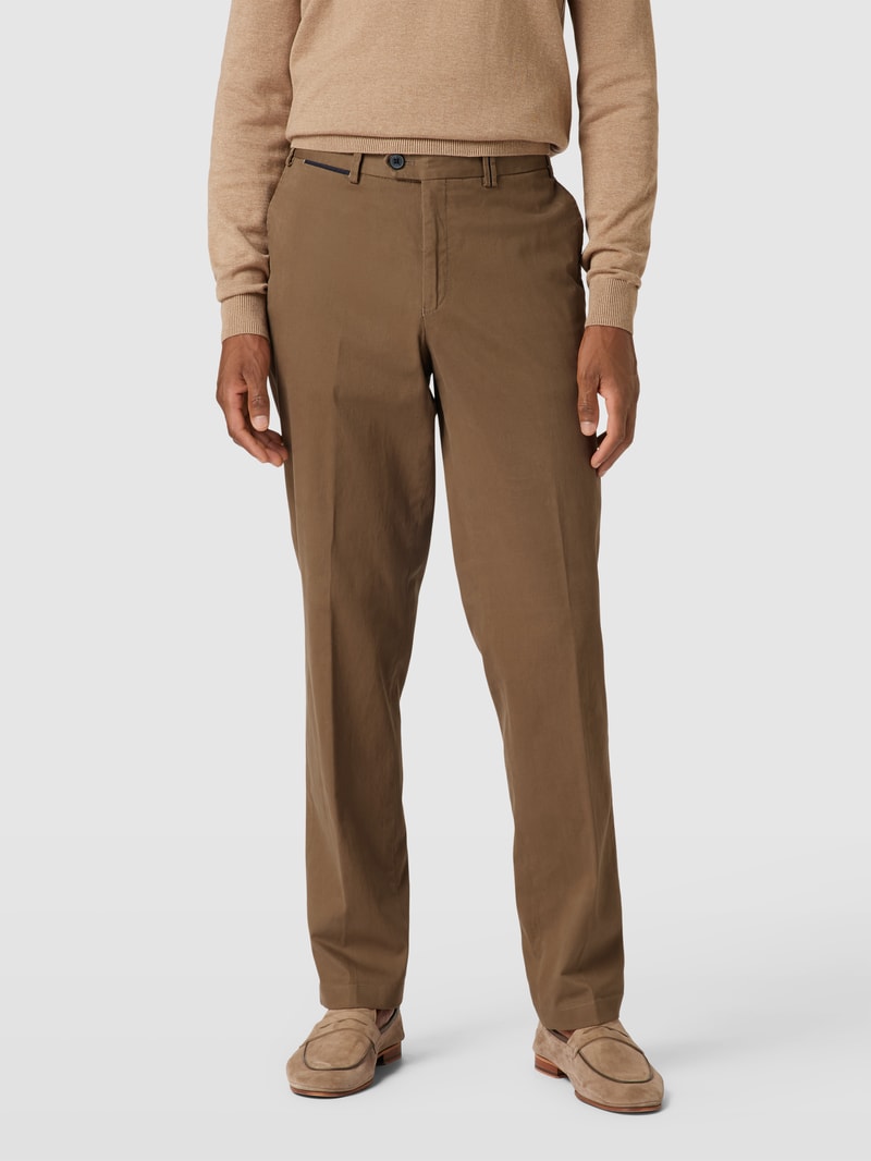 Regular Fit Chino mit Paspeltaschen Modell 'PEAKER' in hellbraun