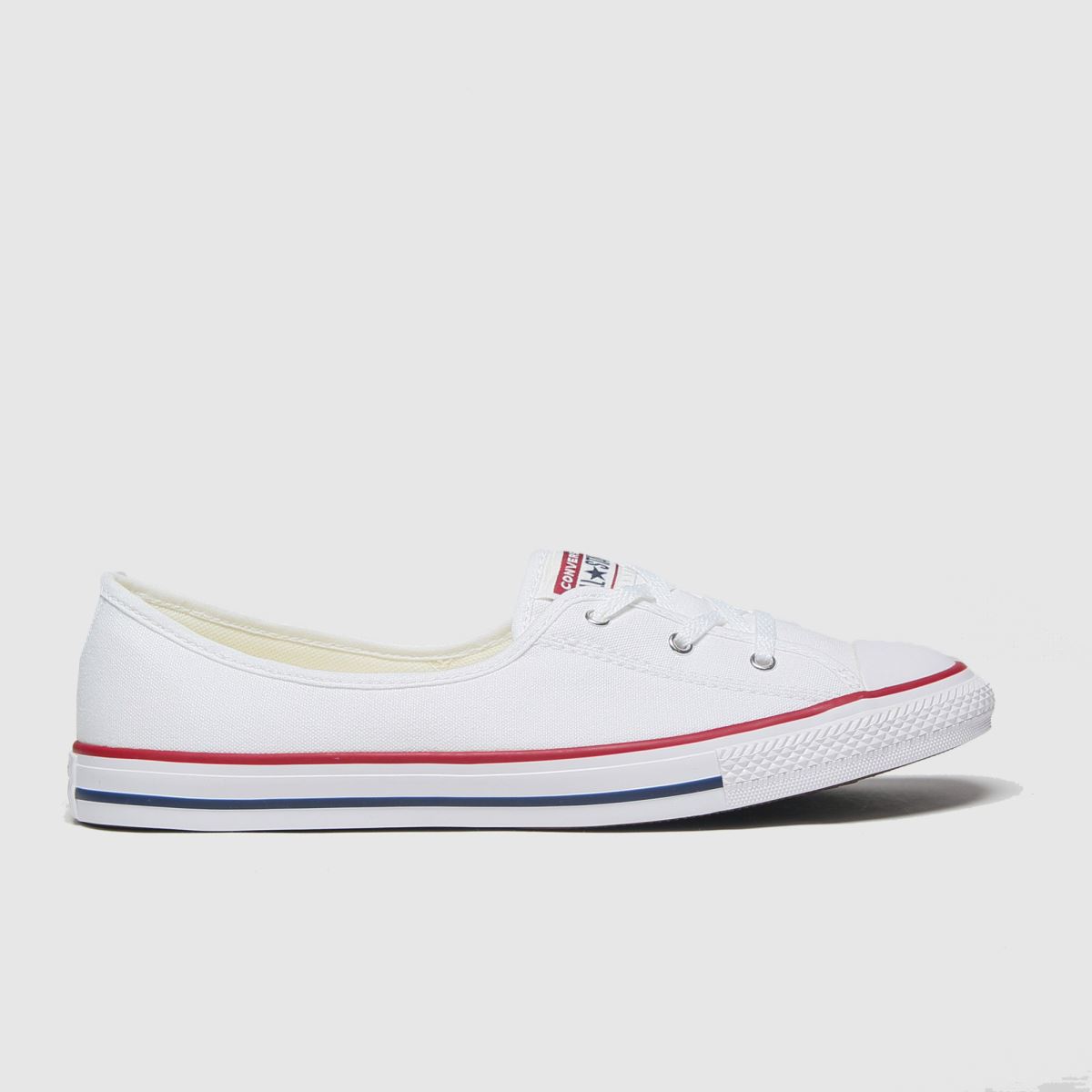 Converse All Star balettcipő, fűzős, fehér színben
