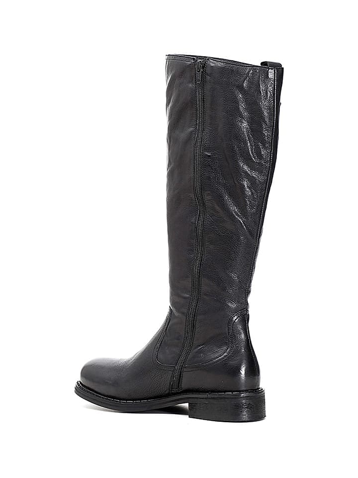 Cafe Noir Leder-Stiefel in Schwarz günstig kaufen 40