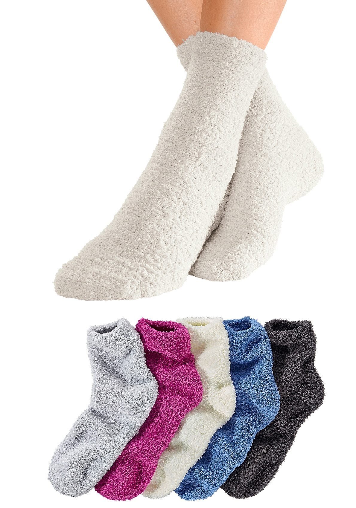 Lavana Kuschelsocken (Set, 5-Paar) ideal als Bettsocken