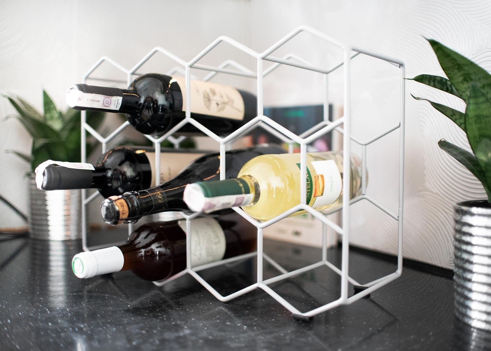 Sendez Weinregal aus Metall für 11 Flaschen Flaschenhalter Weinflaschenregal Weinhalter