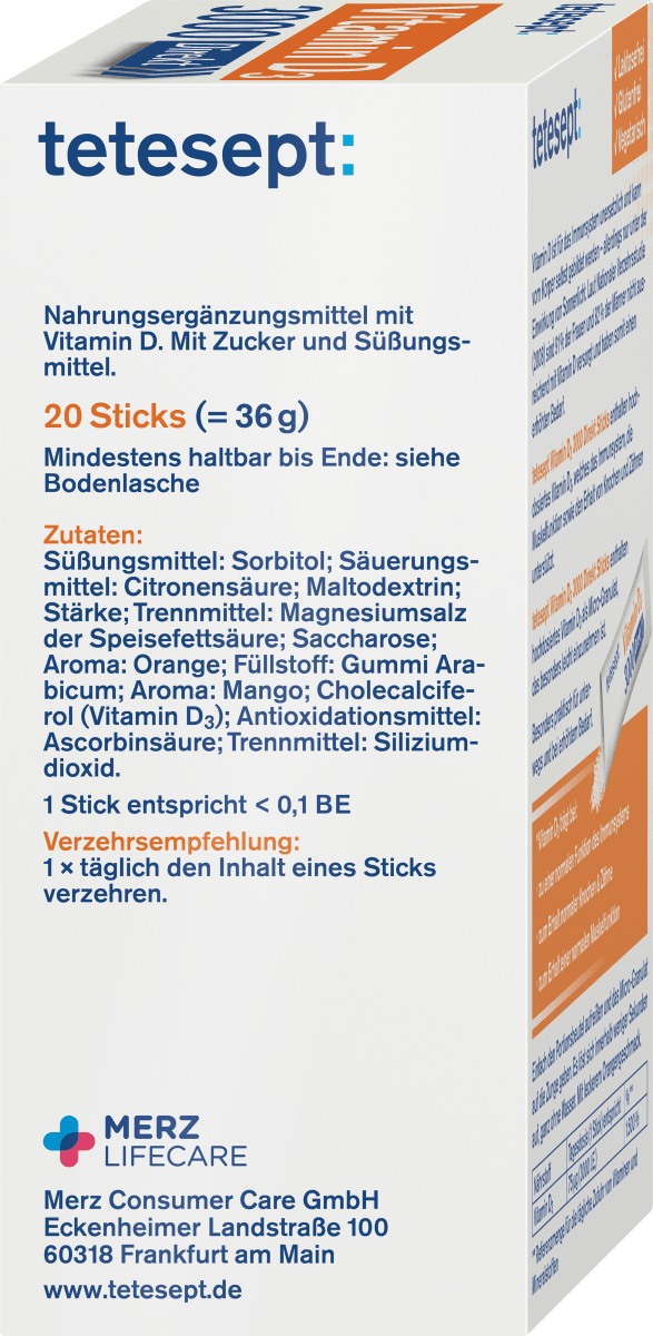 Vitamin D 3000 I.E. Direkt-Sticks 20 St, 36 g