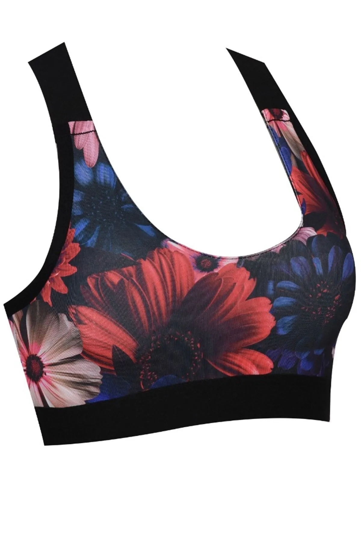 Nicoletta  Mixed-50 Damen-BH, schwammunterstützt, Sport-Bustier, gemustert, Fitness