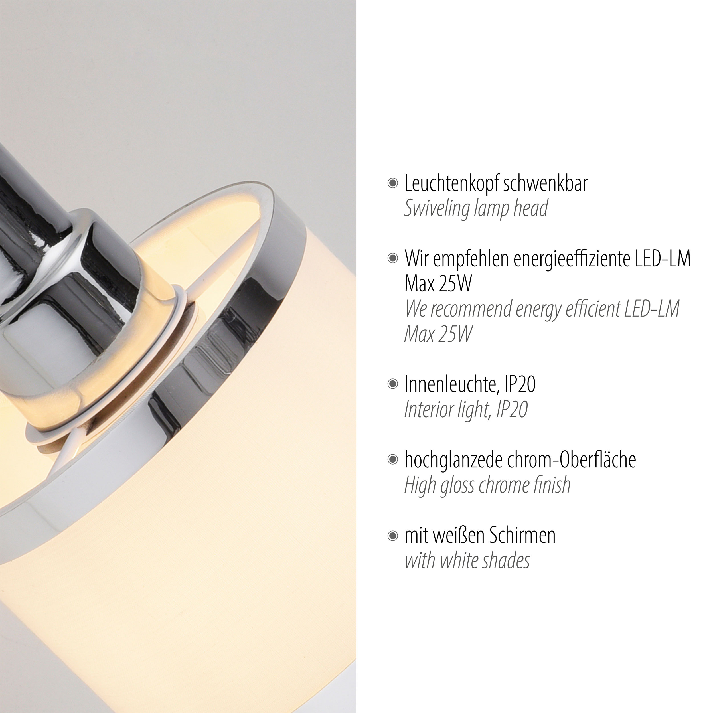 JUST LIGHT.Wand- und Deckenleuchte 1flg