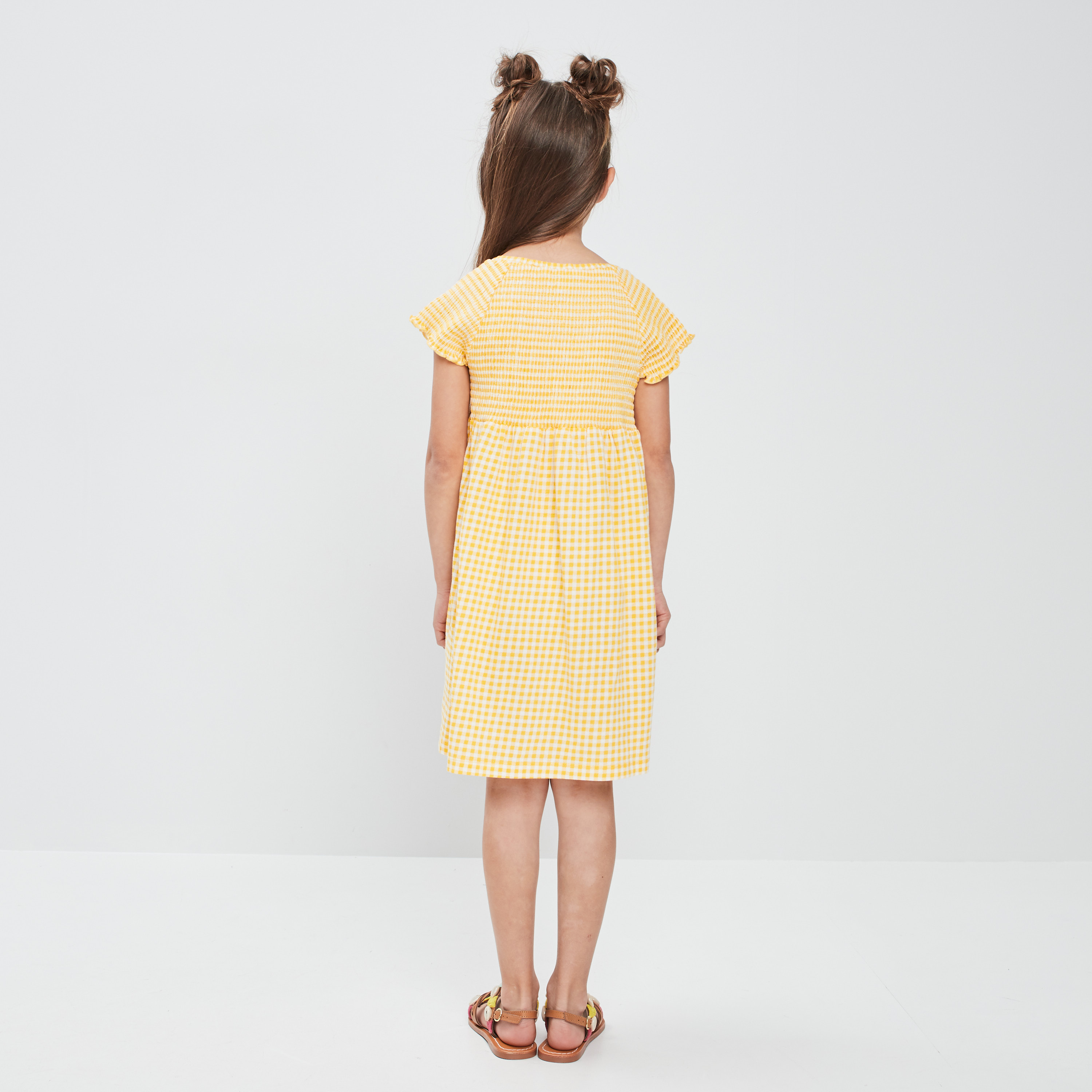 Robe évasée smockée Creeks ecru fille | La Halle