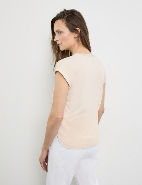 Kurzarmshirt mit Häkeldetails