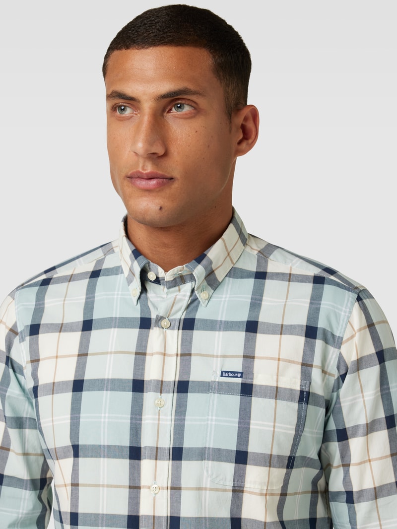 Tailored Fit Freizeithemd mit Tartan-Karo Modell 'RAWLEY' in marineblau