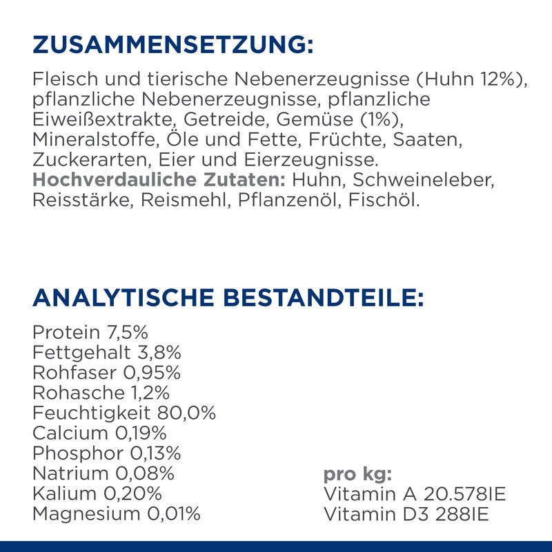 Hill's Schonkost Hill's Prescription Diet Gastrointestinal Biome Ragout mit Huhn und Gemüse 24x82g