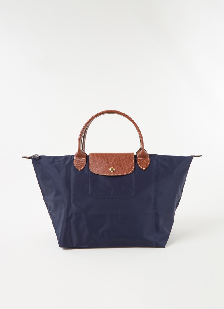Geantă Longchamp Le Pliage M cu detalii din piele