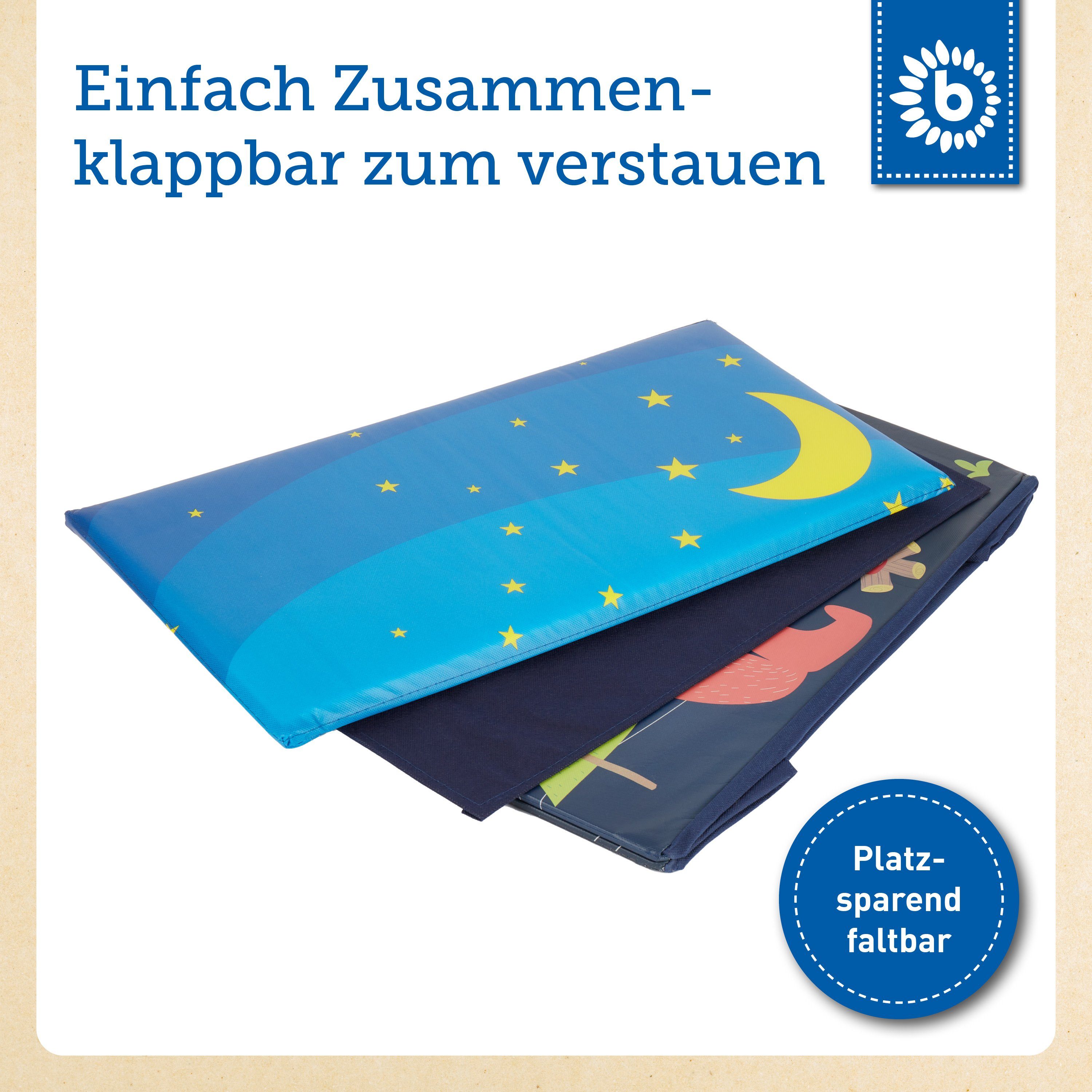 BIECO Spielzeugtruhe Bieco Aufbewahrungsbox mit Deckel Pfadfinder 60L, faltbar ca. 60x30x35cm Spielzeugkiste mit Deckel Aufbewahrungsbox Kinder Kisten mit Deckel Aufbewahrungsbox Groß Wickeltisch Organizer