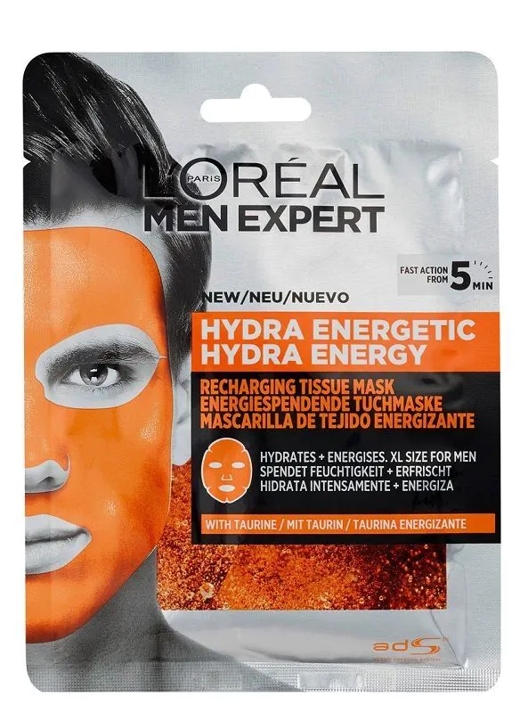 L'Oréal Men Expert Hydra Energetic lakštinė veido kaukė