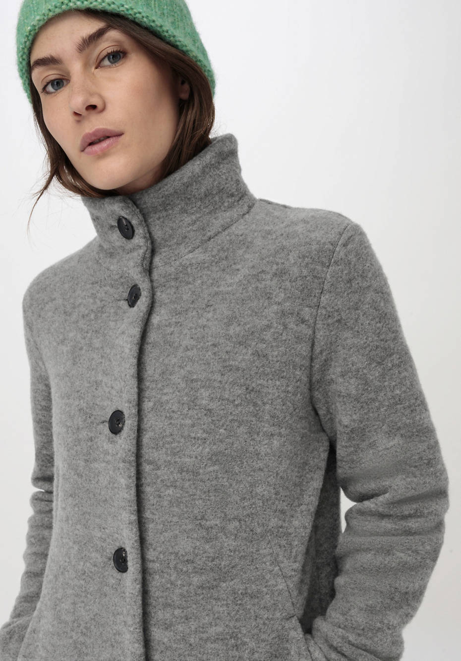 Wollfleece Mantel aus reiner Bio-Merinowolle