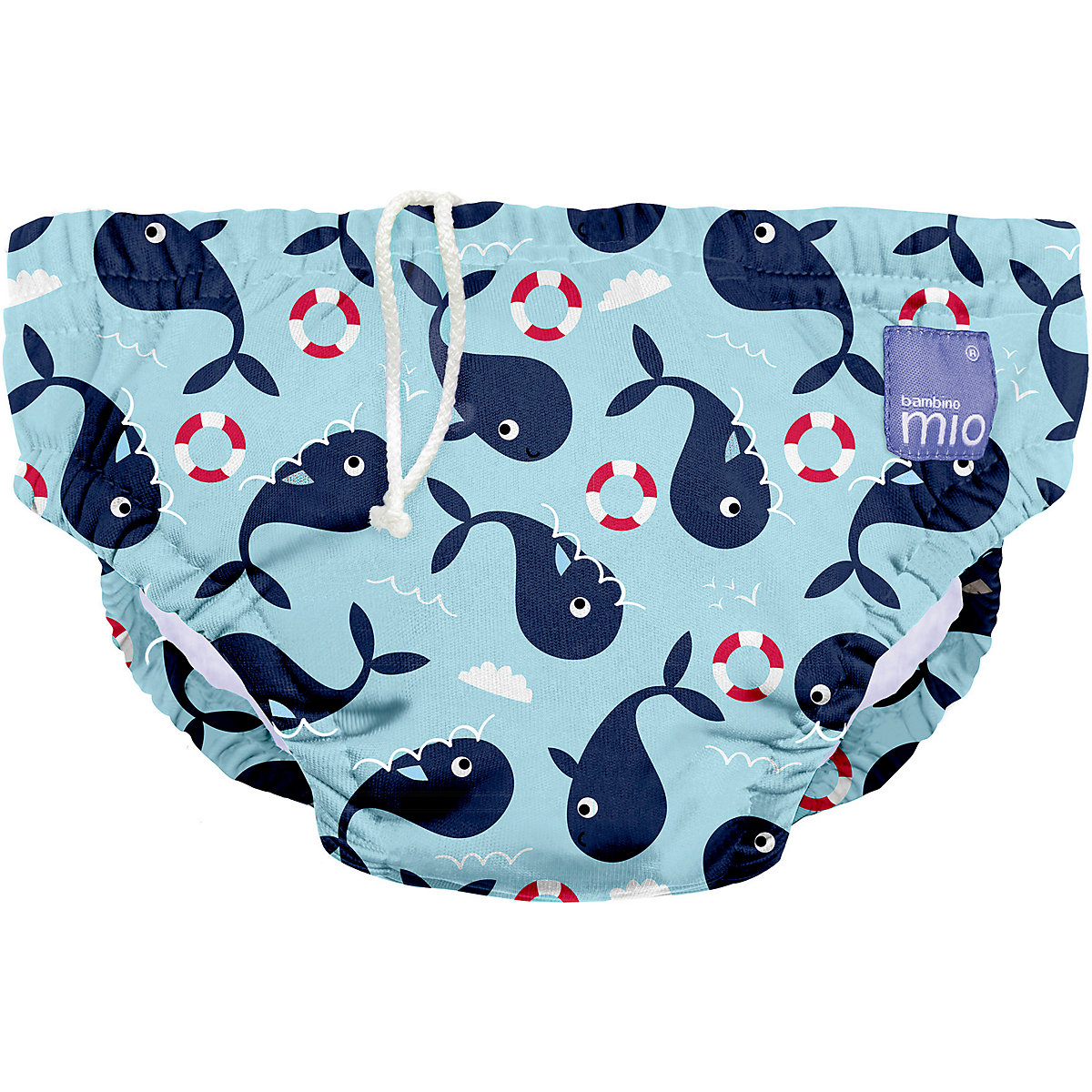 Bambino Mio, Wiederverwendbare Schwimmwindel, Walfisch, M (6-12 Monate)