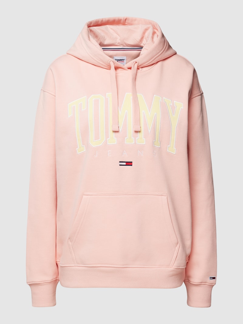 Hoodie mit Label-Stitching Modell 'POP' in apricot