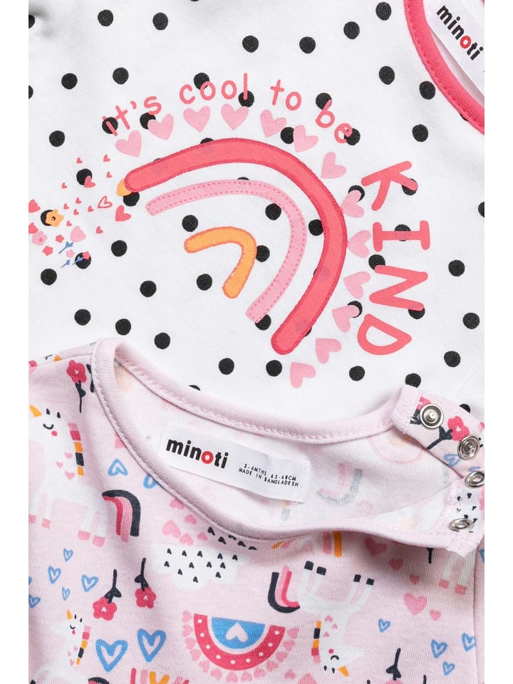 Minoti 2er-Set: Longsleeves Loved 2 in rosa günstig kaufen