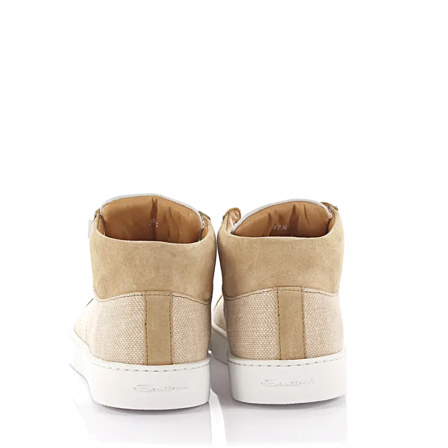 Santoni - Schnürer Textil Logo beige - beige
