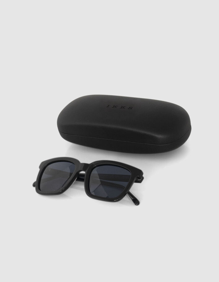 Lunettes solaires noires style rectangle Homme