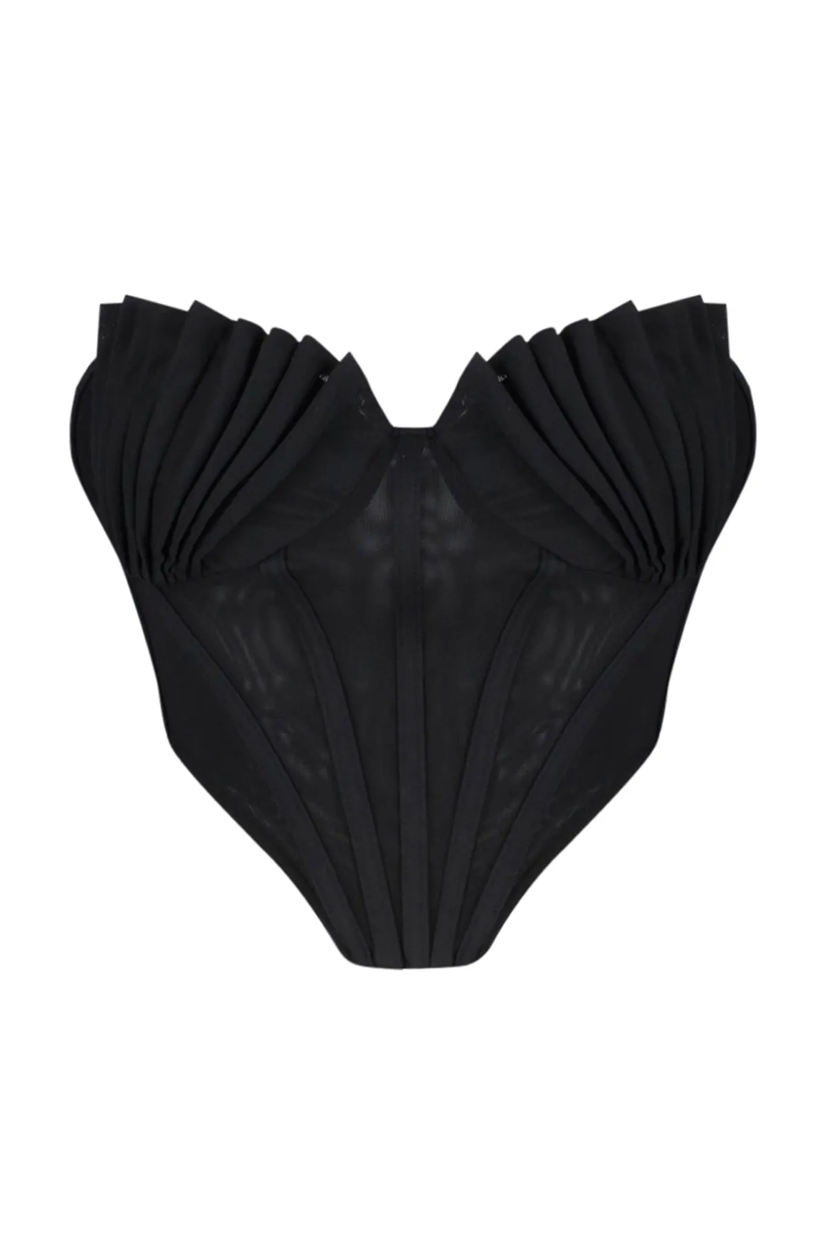 Trendyol Collection  Schwarzes Bustier aus bauchfreiem, gefüttertem Tüll TPRSS23BS00038