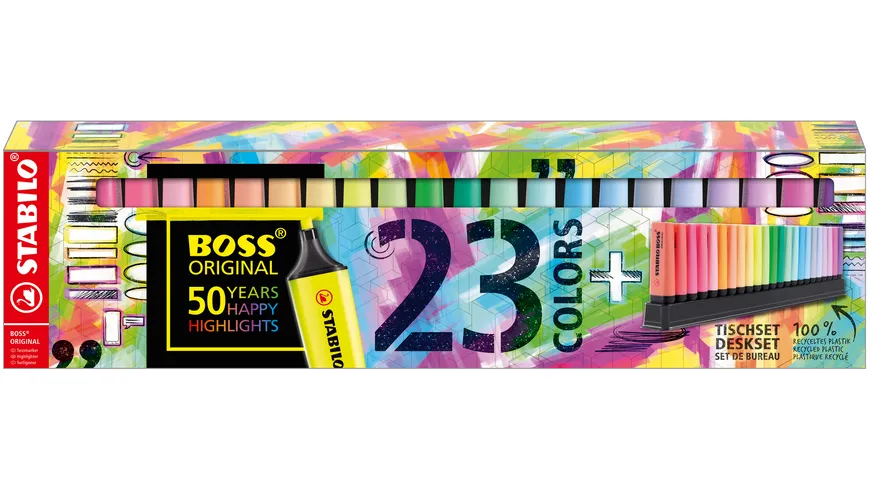 STABILO® BOSS® ORIGINAL  Textmarker Tischset 23 Stifte sortiert