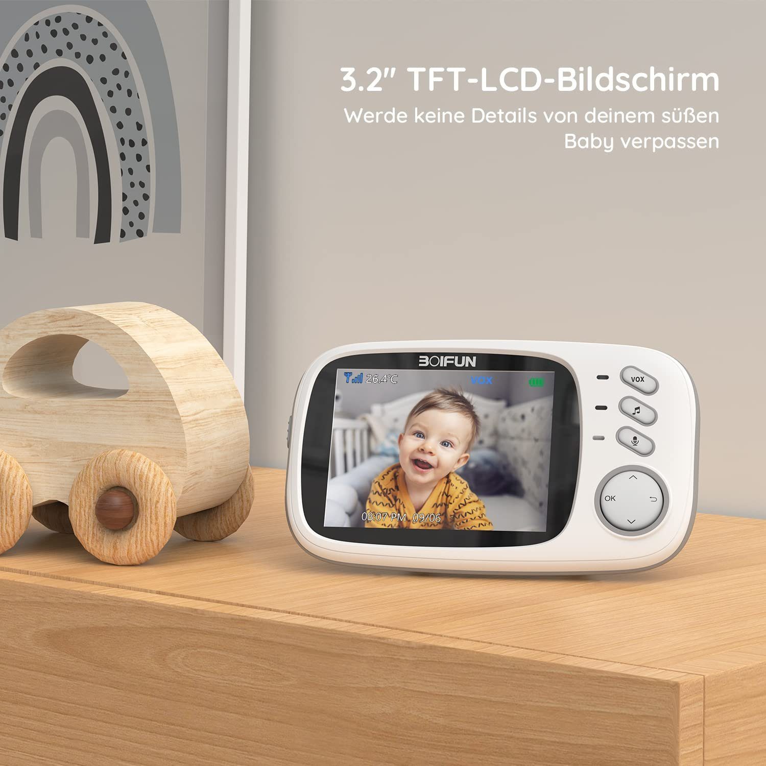 Boifun Babyphone Babyphone Babyphone mit Kamera 3.2