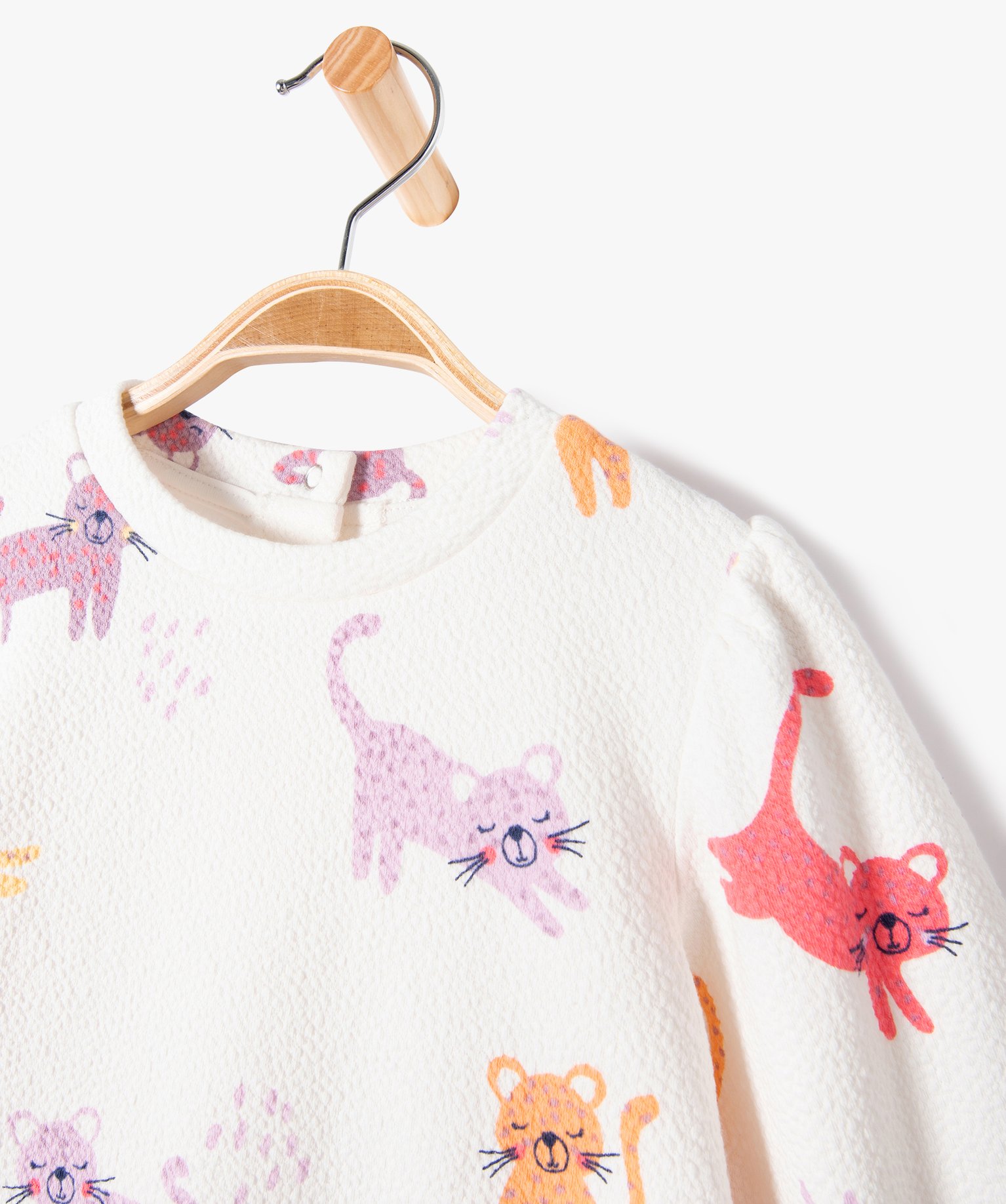 Ensemble 2 pièces robe sweat + legging bébé fille ecru | GEMO