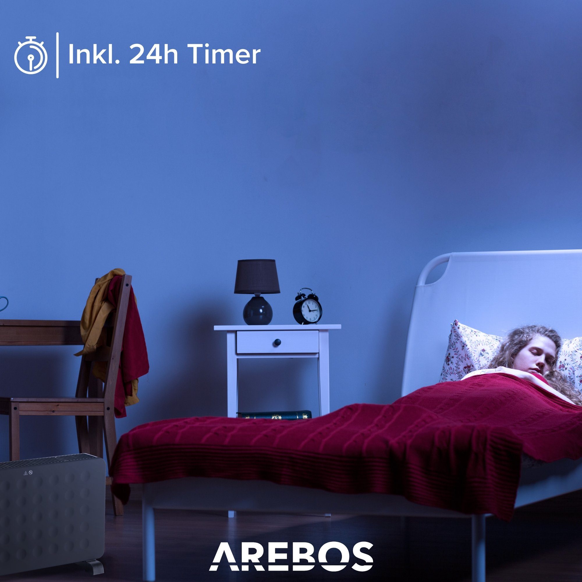 Arebos Konvektor mit 3 Heizstufen, 2300 W, in 2 Farben