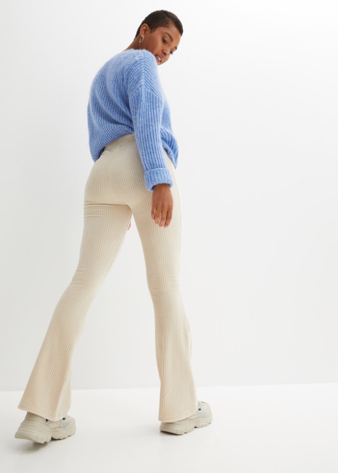 Ausgestellte Leggings in Cordoptik
