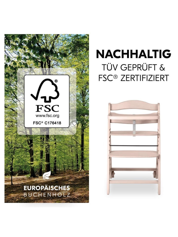 Hauck Hochstuhl Beta Plus inkl. Essbrett, Sitzkissen und in braun,grau günstig kaufen onesize