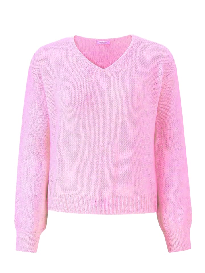 SASSYCLASSY Pullover mit V-Ausschnitt in rosa günstig kaufen