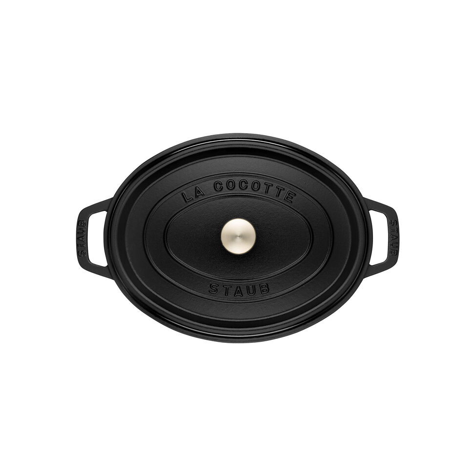 Cocotte 23 cm, oval, Schwarz, Gusseisen