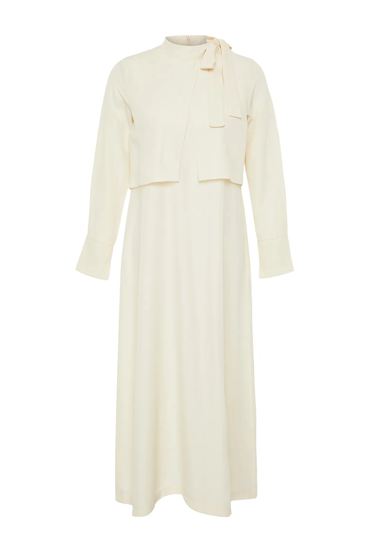 Trendyol Modest  Gewebtes Kleid mit Steinkragen und Bindedetail TCTSS23EB00283