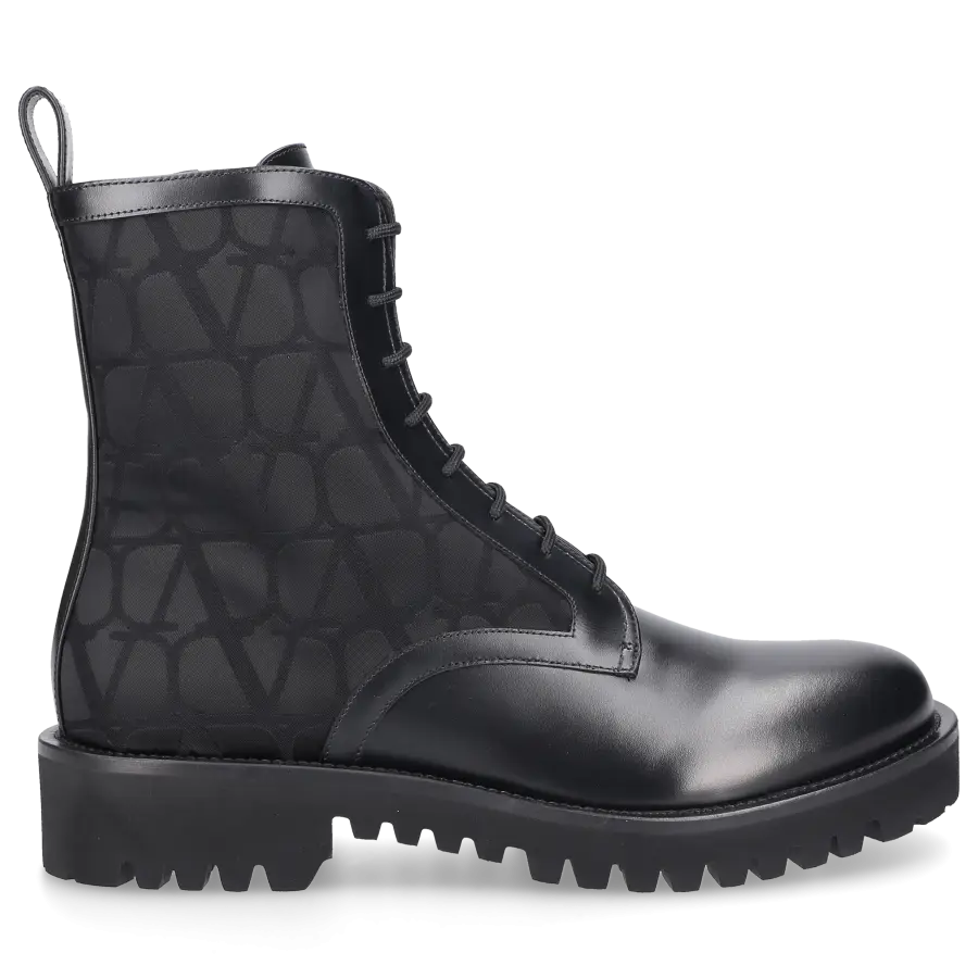 Valentino Garavani - Schnürboots TOILE ICONOGRAPHE Kalbsleder - schwarz