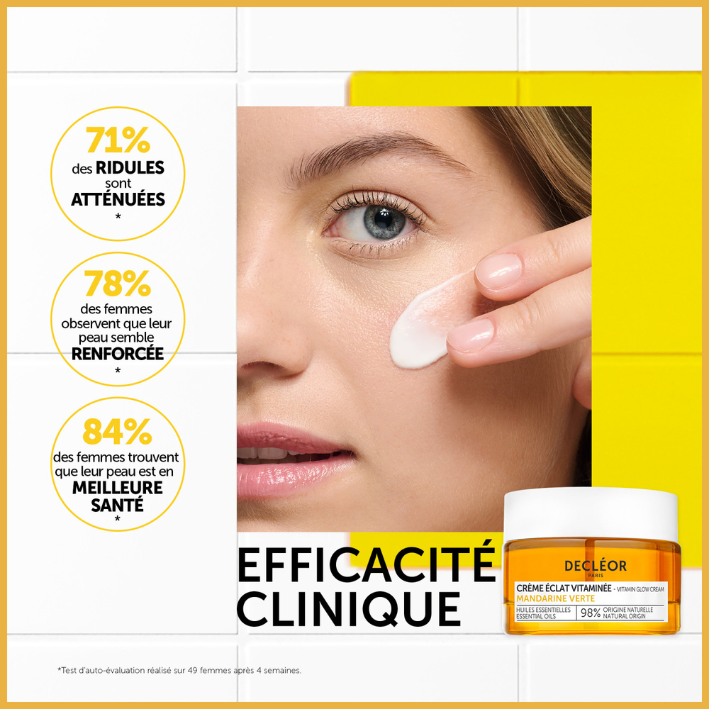 Decléor CREME ECLAT VITAMINEE MANDARINE VERTE Crème visage anti-rides booster d'éclat