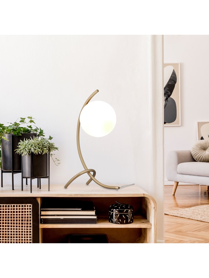 relaxdays Tischlampe in Gold/ Weiß günstig kaufen onesize