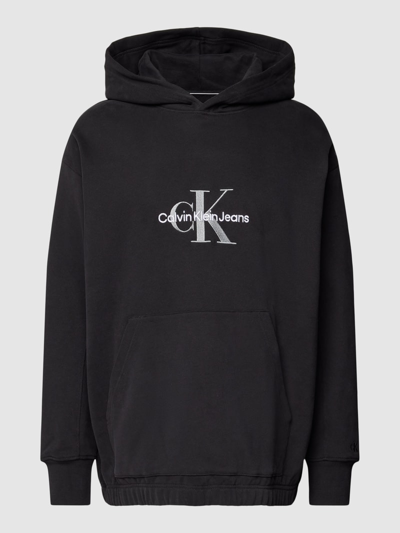 Hoodie mit Label-Stitching Modell 'ARCHIVAL MONOLOGO' in black